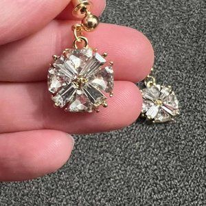 Gold and gem dangle earrings - fashion jewelry